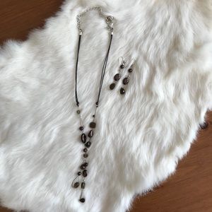 Brown Necklace and Earring Set